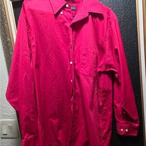 Chaps Men's Bold Red Casual Button-Down Shirt